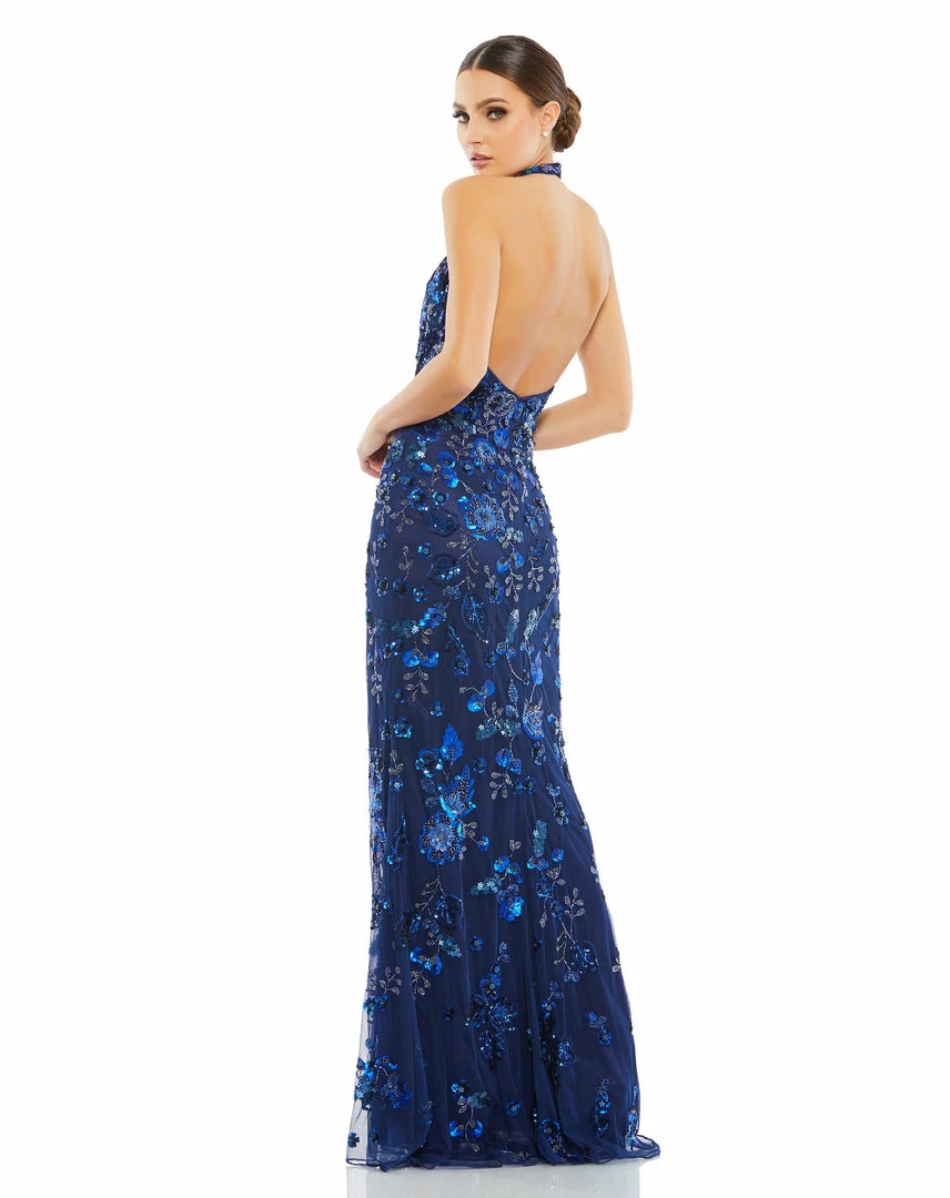Mac Duggal Floral Embellished Halter Gown 2 Mac Duggal Floral Embellished Halter Gown