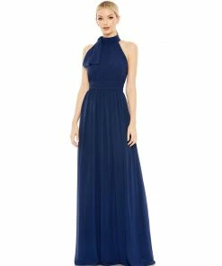 Ieena For Mac Duggal High Neck Chiffon Gown