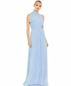Ieena For Mac Duggal High Neck Chiffon Gown