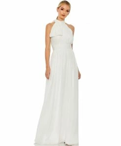 Ieena For Mac Duggal High Neck Chiffon Gown