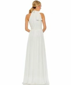 Ieena For Mac Duggal High Neck Chiffon Gown