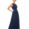 Ieena For Mac Duggal Bejeweled Neckline Pleated Chiffon Gown Shop For