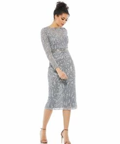 Mac Duggal Shop For Embellished Illusion Sheath Dress