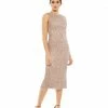 Mac Duggal Sleeveless Sequined Midi Sheath Dress