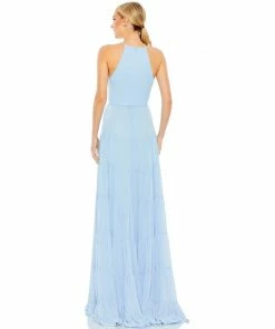 Ieena For Mac Duggal Tiered A-Line Halter Gown