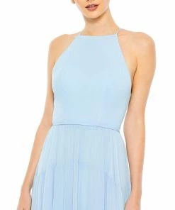 Ieena For Mac Duggal Tiered A-Line Halter Gown