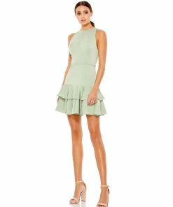 Ieena For Mac Duggal Short Dresses Ruffle Hem Sleeveless Skater Dress