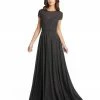 Ieena For Mac Duggal Shop For Black & Gold Embellished A-Line Gown