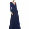 Ieena For Mac Duggal Long Sleeve Ruffle Tiered Evening Gown Shop For