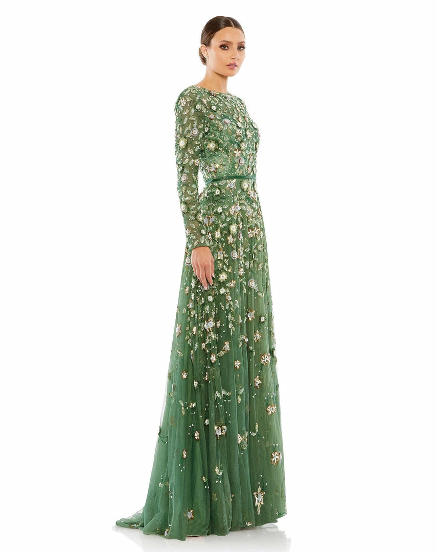 Mac Duggal Shop For Floral Appliqué Long Sleeve Illusion Gown 7 Mac Duggal Shop For Floral Appliqué Long Sleeve Illusion Gown