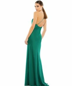 Ieena For Mac Duggal One Shoulder Double Strap Satin Gown Shop For