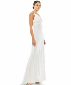 Ieena For Mac Duggal One Shoulder Double Strap Satin Gown Shop For