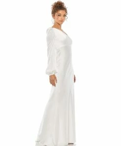 Ieena For Mac Duggal One Shoulder Blouson Sleeve Gown