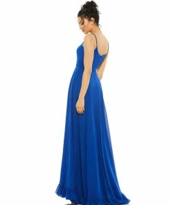 Ieena For Mac Duggal Shop For Sleeveless Scoop Neck Ruffled Hem Gown