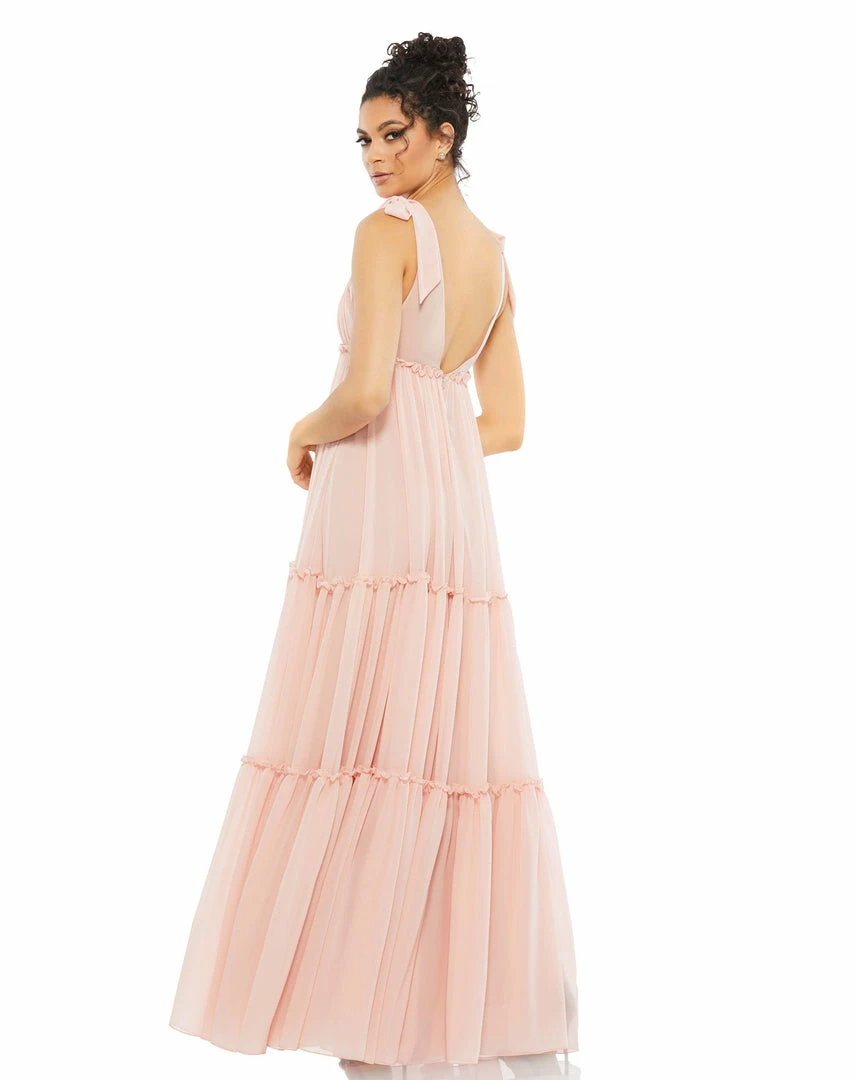 Ieena For Mac Duggal Tiered V-Neck Plunging Maxi Dress Shop For 5 Ieena For Mac Duggal Tiered V-Neck Plunging Maxi Dress Shop For