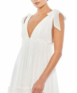 Ieena For Mac Duggal Tiered V-Neck Plunging Maxi Dress Shop For 8 Ieena For Mac Duggal Tiered V-Neck Plunging Maxi Dress Shop For