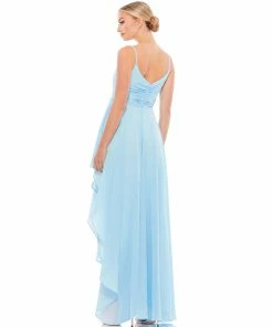 Ieena For Mac Duggal Ruffle Asymmetrical Hem Chiffon Maxi Dress Shop For