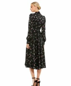 Ieena For Mac Duggal Long Sleeve Keyhole Fit And Flare Midi Dress Shop For