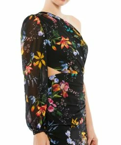 Ieena For Mac Duggal Shop For Floral One Sleeve Cut Out Dress