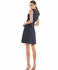 Ieena For Mac Duggal Satin Cocktail Dress W/ Rhinestone Accents Shop For