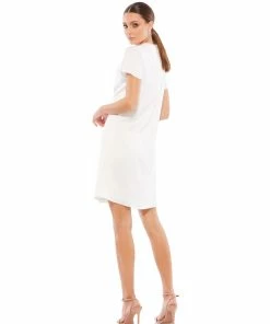 Ieena For Mac Duggal Rhinestone Embellished Neckline Shift Dress | Final Sale Shop For