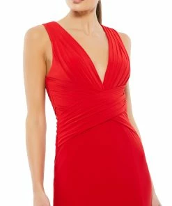 Ieena For Mac Duggal Pleated Bodice Jersey Column Gown 9 Ieena For Mac Duggal Pleated Bodice Jersey Column Gown