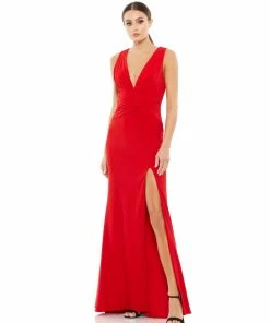 Ieena For Mac Duggal Pleated Bodice Jersey Column Gown 7 Ieena For Mac Duggal Pleated Bodice Jersey Column Gown