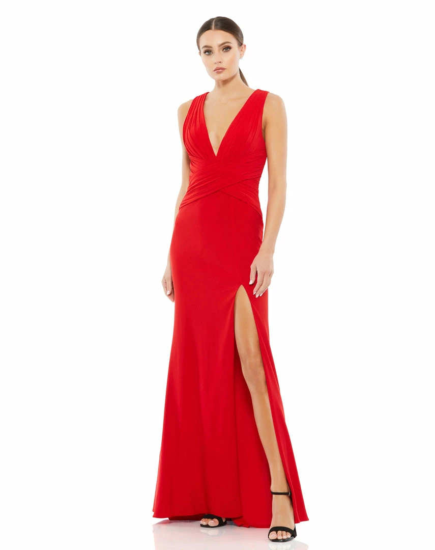 Ieena For Mac Duggal Pleated Bodice Jersey Column Gown 3 Ieena For Mac Duggal Pleated Bodice Jersey Column Gown