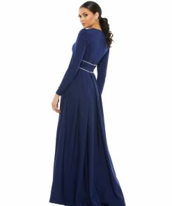 Ieena For Mac Duggal Shop For A-Line Rhinestone Waist Evening Gown