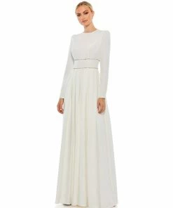 Ieena For Mac Duggal Shop For A-Line Rhinestone Waist Evening Gown