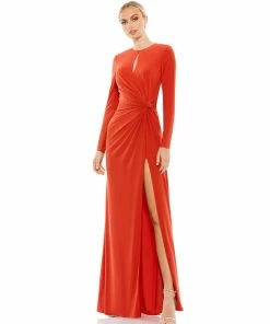Ieena For Mac Duggal Shop For Keyhole Gathered Waist Jersey Gown