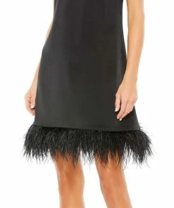 Ieena For Mac Duggal Feathered Hem High Neck Sleeveless A Line Dress Shop For 12 Ieena For Mac Duggal Feathered Hem High Neck Sleeveless A Line Dress Shop For