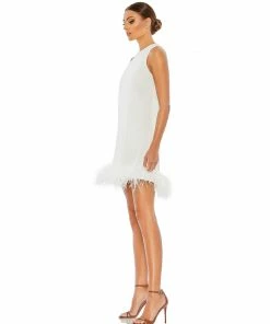Ieena For Mac Duggal Feathered Hem High Neck Sleeveless A Line Dress Shop For 17 Ieena For Mac Duggal Feathered Hem High Neck Sleeveless A Line Dress Shop For