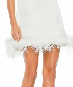 Ieena For Mac Duggal Feathered Hem High Neck Sleeveless A Line Dress Shop For 19 Ieena For Mac Duggal Feathered Hem High Neck Sleeveless A Line Dress Shop For