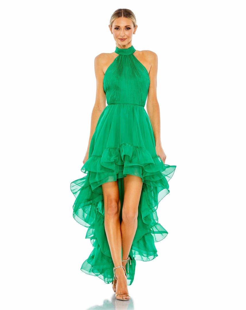 Ieena For Mac Duggal Shop For Ruffle Tiered High Low Pleated Halter Neck Gown 4 Ieena For Mac Duggal Shop For Ruffle Tiered High Low Pleated Halter Neck Gown