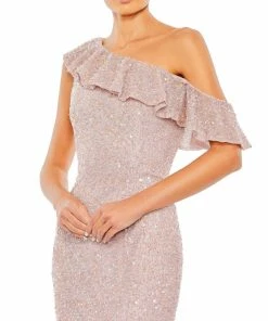 Mac Duggal Shop For Sequined Drop Shoulder Trumpet Gown