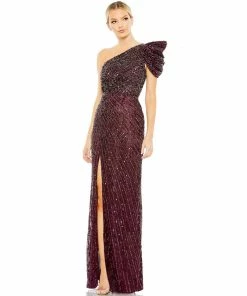 Mac Duggal Embellished Puff One Shoulder Gown Shop For