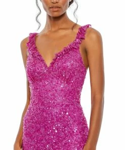 Mac Duggal Embellished Ruffle Strap Trumpet Gown Shop For