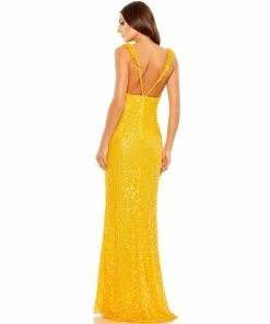 Mac Duggal Embellished Ruffle Strap Trumpet Gown Shop For
