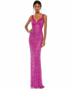 Mac Duggal Embellished Ruffle Strap Trumpet Gown Shop For