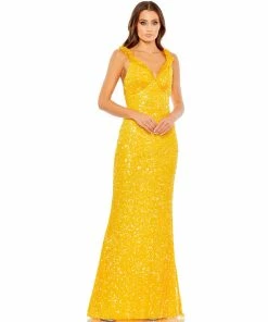 Mac Duggal Embellished Ruffle Strap Trumpet Gown Shop For