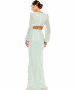 Mac Duggal Sequined Faux Wrap Cut Out Puff Sleeve Gown Shop For 16 Mac Duggal Sequined Faux Wrap Cut Out Puff Sleeve Gown Shop For