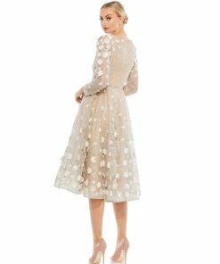 Mac Duggal Floral Embellished Lace A-Line Cocktail Dress Shop For