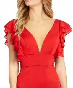 Ieena For Mac Duggal Ruffle Sleeve Fitted Mini Dress Short Dresses 11 Ieena For Mac Duggal Ruffle Sleeve Fitted Mini Dress Short Dresses