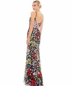 Mac Duggal Floral Lace Gown