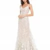 Mac Duggal Floral Embroidered Corset Bodice Gown