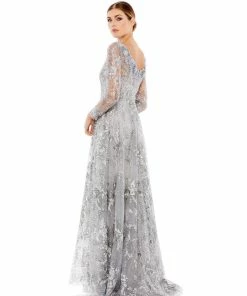 Mac Duggal Floral Embroidered Illusion Long Sleeve Gown 10 Mac Duggal Floral Embroidered Illusion Long Sleeve Gown