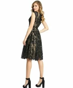 Mac Duggal Shop For Tea-Length Sequin Dress