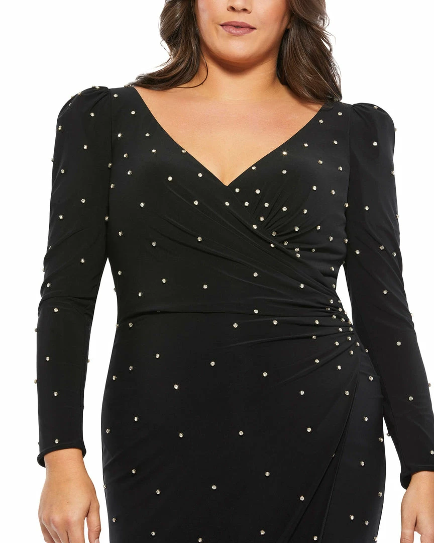 Mac Duggal Shop For Rhinestone Embellished Faux Wrap Jersey Dress (Plus) 3 Mac Duggal Shop For Rhinestone Embellished Faux Wrap Jersey Dress (Plus)
