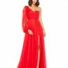 Mac Duggal Shop For Flowy One Sleeve Chiffon Gown
